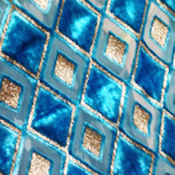 Aqua Diamond Devore velvet fabric/ burntout fabric
